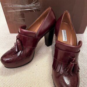 Fratelli Rossetti Bright Shiny Brown Leather Chunky Heels Womens Shoes